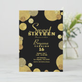 Invitation Paillettes dorées chic glamour Points Tendance Dou (Debout devant)