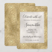 Invitation Paillettes dorées glamour imprimé léopard (Devant / Derrière)