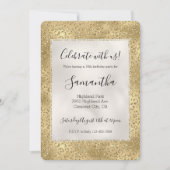 Invitation Paillettes dorées glamour imprimé léopard (Devant)