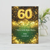 Invitation Paillettes dorées pour 60e anniversaire (Debout devant)