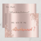 Invitation Paillettes élégantes rose doré qui dégoulinent (Devant / Derrière)