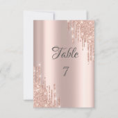 Invitation Paillettes élégantes rose gold qui dégoulinent (Devant)