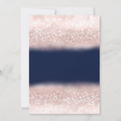 Invitation Paillettes en or rose de tiara robe marine Quincea (Dos)