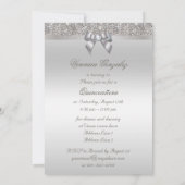 Invitation Paillettes et arc fascinants d'argent de Faux de (Dos)