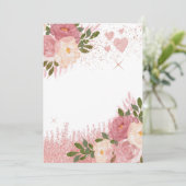 Invitation Paillettes et Rose Doré Fleurs Vide (Debout devant)