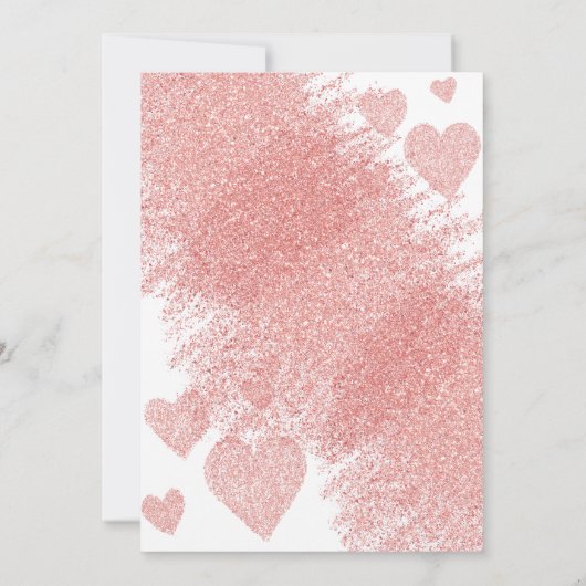 Invitation Paillettes et Rose Doré Pailleté Vide (Dos)