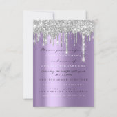 Invitation Paillettes étincelantes argentées violettes grises (Devant)