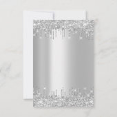 Invitation Paillettes étincelantes gouttes d'argent Luxe Mari (Dos)