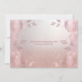 Invitation Paillettes florales Robe or rose Quinceañera (Dos)