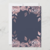 Invitation Paillettes florales Robe or rose Quinceañera Invit (Dos)