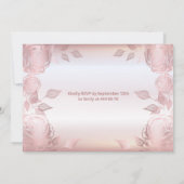 Invitation Paillettes florales Robe or rose Quinceañera Invit (Dos)