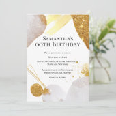 Invitation Paillettes formes abstraites or rose aquarelle gla (Debout devant)