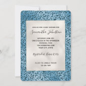 Invitation Paillettes Imprimé Léopard Bleu Turquoise (Devant)