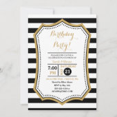Invitation Paillettes noires et blanches modernes or (Devant)