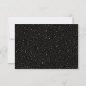Invitation Paillettes noires et or Script noir sur fond blanc (Dos)