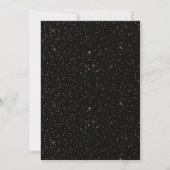 Invitation Paillettes noires et or Script noir sur fond blanc (Dos)
