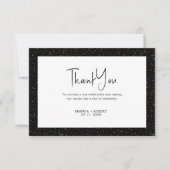 Invitation Paillettes noires et or Script noir sur fond blanc (Devant)