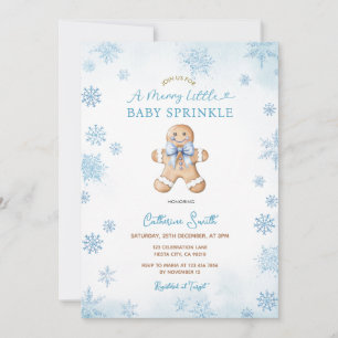 Invitation Paillettes pour bébé pain d'épices Flocons de neig