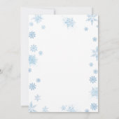 Invitation Paillettes pour bébé pain d'épices Flocons de neig (Dos)