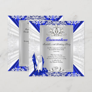 Invitation Paillettes Quinceanera 15e Anniversaire Talons Roy