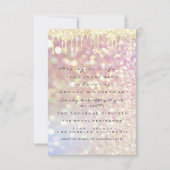 Invitation Paillettes Rose Gold Luxe Douce 16e Mariage (Devant)