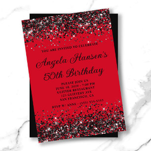 Invitation Paillettes Rouges et Noires 50e Anniversaire
