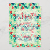 Invitation Paillettes rouges mignonnes et peinture à l'aquare (Devant / Derrière)