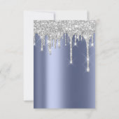 Invitation Paillettes scintillantes argent bleu marine  Maria (Dos)