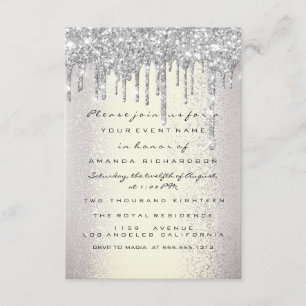 Invitation Paillettes scintillantes gouttes argentées brumeux