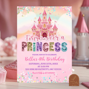 Invitation Paillettes Sequins Fourever une princesse annivers