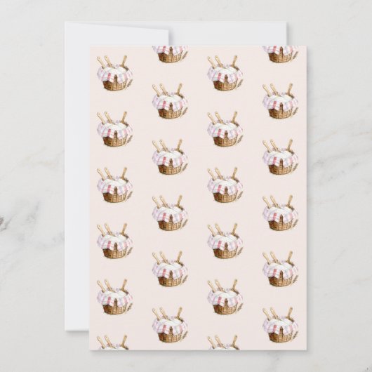 Invitation Pain Dans Le Baby shower Rose En vichy Bow Four (Dos)