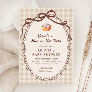 Invitation Pain dans le four En vichy Baby shower boulangerie