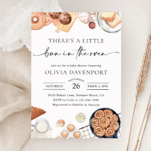 Invitation Pain dans le four minimaliste Baby shower boulange