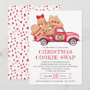Invitation Pain d'épice biscuit Camion rouge Échange de biscu