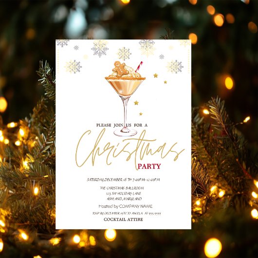 Invitation Pain d'épice Cookie Hommes Compagnie de Neige Noël