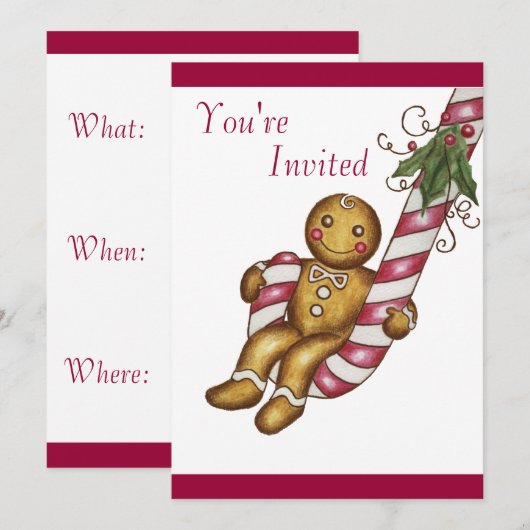 Invitation Pain d'épice de Noël (Devant / Derrière)