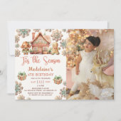 Invitation Pain d'épice d'hiver Noël Cookie Anniversaire Phot (Devant)