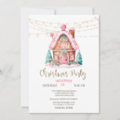 Invitation Pain d'épice Maison Éclairage de chaîne Noël (Devant)