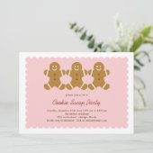 Invitation pain d'épices Amis Cookie Swap ou Fête des Fêtes (Debout devant)