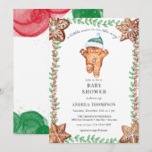 Invitation Pain d'épices | Baby shower de Noël (Devant / Derrière)