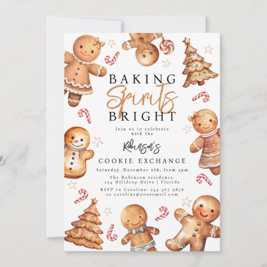 Invitation Pain d'épices Baking Spiritueux Noël (Devant)