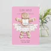 Invitation Pain d'épices Ballerina rose Anniversaire (Debout devant)