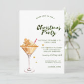 Invitation Pain d'épices Cookie Boire Étoiles Vert Noël (Debout devant)