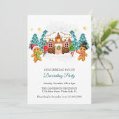 Invitation Pain d'épices d'aquarelle Décoration Noël (Debout devant)