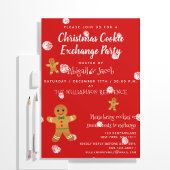 Invitation Pain d'épices Hommes Noël Cookie Exchange Party