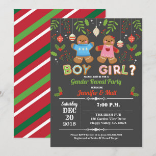 Invitation Pain d'épices Le genre de Noël révèle le baby show