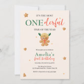 Invitation Pain d'épices mignon Nouvel anniversaire 1er (Devant)