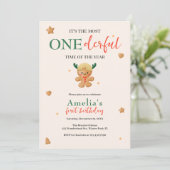 Invitation Pain d'épices mignon Nouvel anniversaire 1er (Debout devant)