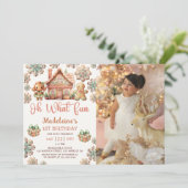 Invitation Pain d'épices Noël Cookie Anniversaire Oh What Fun (Debout devant)