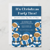 Invitation Pain d'épices Père Noël Blue | Noël (Devant)